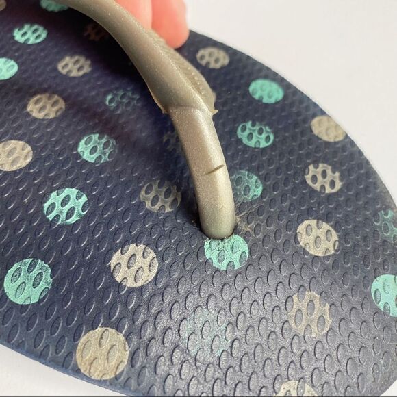 Havaianas Flip Flops Navy Blue Silver Polkadot Women’s 9 - Picture 6 of 8
